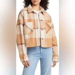 NWT Rip Curl Cozy Tropics Plaid Flannel Button Down Jacket Size Small